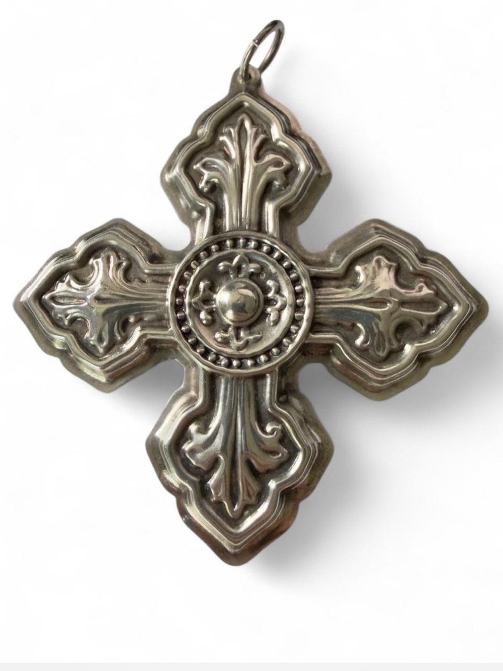 Vintage Italian Raimond Silverplate Gothic Cross Pendant